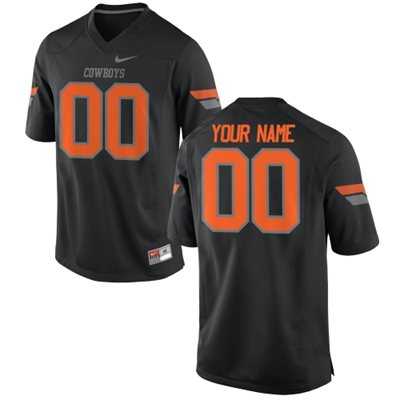 Men%27s Oklahoma State Cowboys Customized Replica Football 2015 Black Jersey